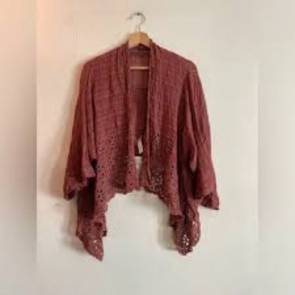 FREE PEOPLE One Amaira Eyelet Kimono Cardigan - Picture 3 of 5